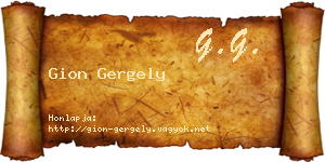 Gion Gergely névjegykártya